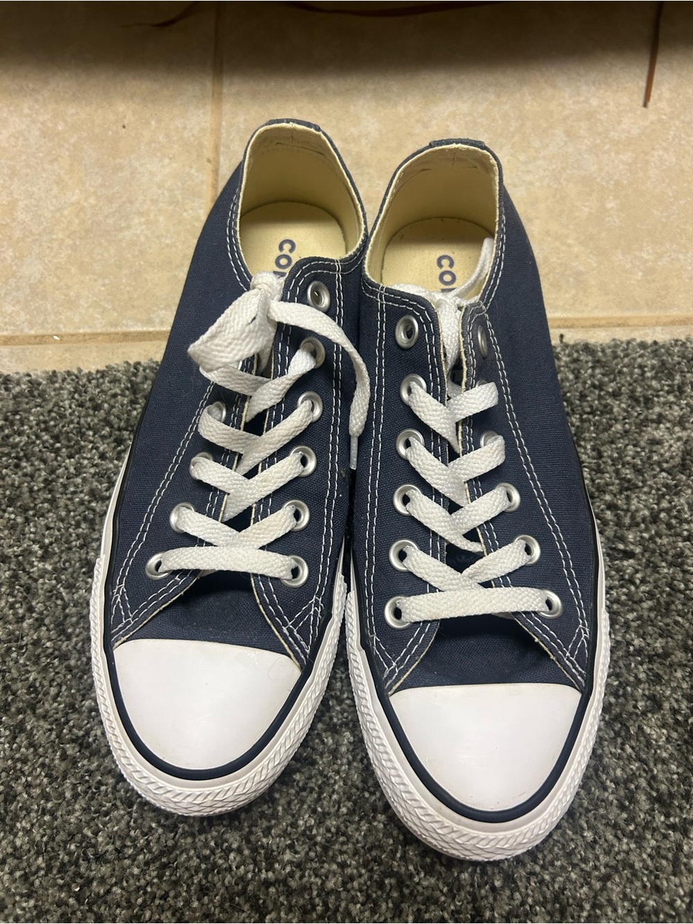 Converse Low Top Sneakers Navy Blue with White Laces